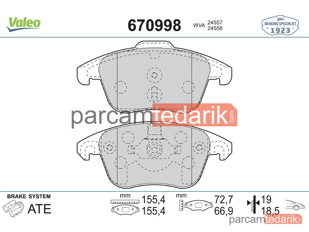 670998 | Fren Balatası — Citroen DS5, Citroen C4 Grand Picasso I, DS 5
